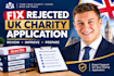 fix your rejected UK charity registration application