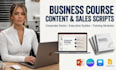 write business course content, sales script, and business deck