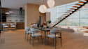 redesign modern japandi residential space, minimal apartment interior rendering