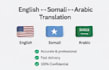 translate english, arabic, and somali documents