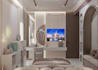 redesign luxury custom girls bedroom layout, elegant nursery interior rendering