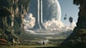 create stunning sci fi city illustrations