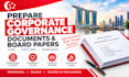 prepare corporate governance documents and board papers