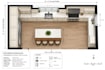 design modern 3d kitchen cabinetry, residential interior, interior rendering