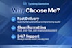 do fast and accurate typing, data entry and copy typing work