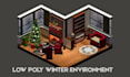design christmas low poly 3d environment model 3d low poly game asset 3d scene