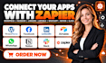 integrate wordpress facebook linkedln airtable whatsapp notion slack with zapier