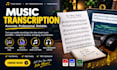 transcribe music into sheet music, notes, and midi
