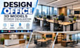 design office 3d models, interior visualisation, photorealistic rendering