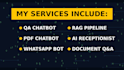 build qa chatbot, rag pipeline, pdf chatbot, ai receptionist