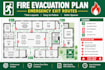 design a fire evacuation plan with emergency exit routes