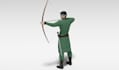 create stylized lowpoly character, 3d animation for retro hunter game,y2k action