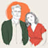 draw couple portrait wedding portrait illustration