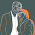 draw a cute cartoon couple portrait