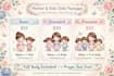 create cute chibi mother and kids water illustration