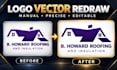 recreate ai logo in vector, redraw and fix blurry details manually