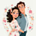 draw a cute cartoon portrait for wedding gifts