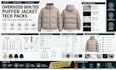 create oversized quilted puffer jacket tech packs for factory production