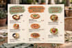 design trifold menu for your cafe, take away, restaurant
