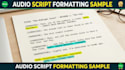 write a compelling podcast script with sound directions