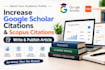 increase google scholar citations, scopus citations, write and publish article