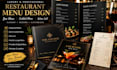 design a luxury restaurant menu and bar menu