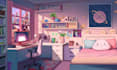 draw vtuber background art illustration  vtuber art, visual novel, and wallpaper