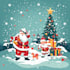design a custom flat style christmas illustration