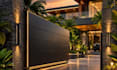 landscape design with plants, paths, and patio layouts