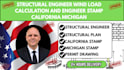 structural engineer wind load calculation and engineer stamp california michigan