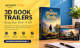 create 3d amazon KDP book trailers with animated covers music and visual effects