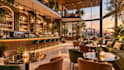 create modern cafe lounge rooftop bar interior cgi rendering