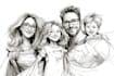 create a superhero family portrait sketch