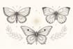 create fine line butterfly tattoo designs