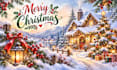 draw christmas card, invitation with watercolor
