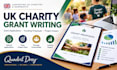 write UK charity grant applications and funding proposals