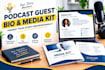 write a professional podcast guest bio and media kit