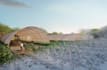 create rural farm landscape design, permaculture layout, community garden render