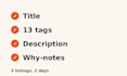 rewrite 3 etsy listing titles, tags and descriptions