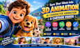 create 3d pixar style ai character animation and 3d