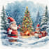 draw christmas card, invitation with watercolor