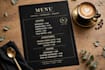 design luxury restaurant menu, cafe menu, and qr code digital menu in canva