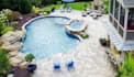 do luxury 3d pool landscape design backyard patio swimming pool render
