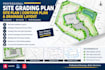 design site grading plan, site plan, contour plan, and drainage layout