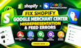 fix shopify google merchant center misrepresentation and feed errors