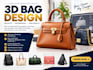 design a realistic 3d bag, handbag, tote bag, or backpack