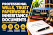 organize professional wills trust paperwork and inheritance document
