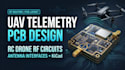 design uav telemetry pcb, rc drone rf circuits and antenna interface in kicad
