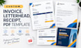 design custom invoice, letterhead, receipt, PDF template
