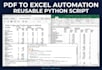 automate PDF to excel table extraction with python